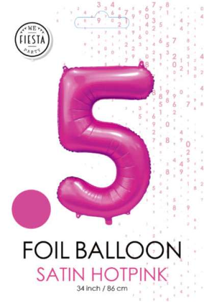 XXL Folienballon Zahl 5 Satin Pink